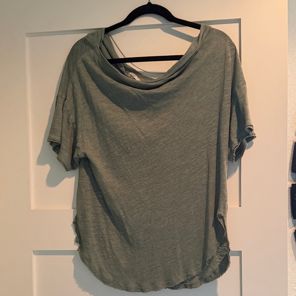 Free People Mossy Green Short Sleeve Tee